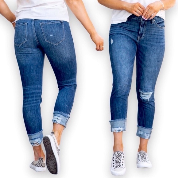 KanCan 11 (29) Mount Pleasant High Rise Boyfriend Fit Women’s Distressed Jeans - Picture 1 of 12